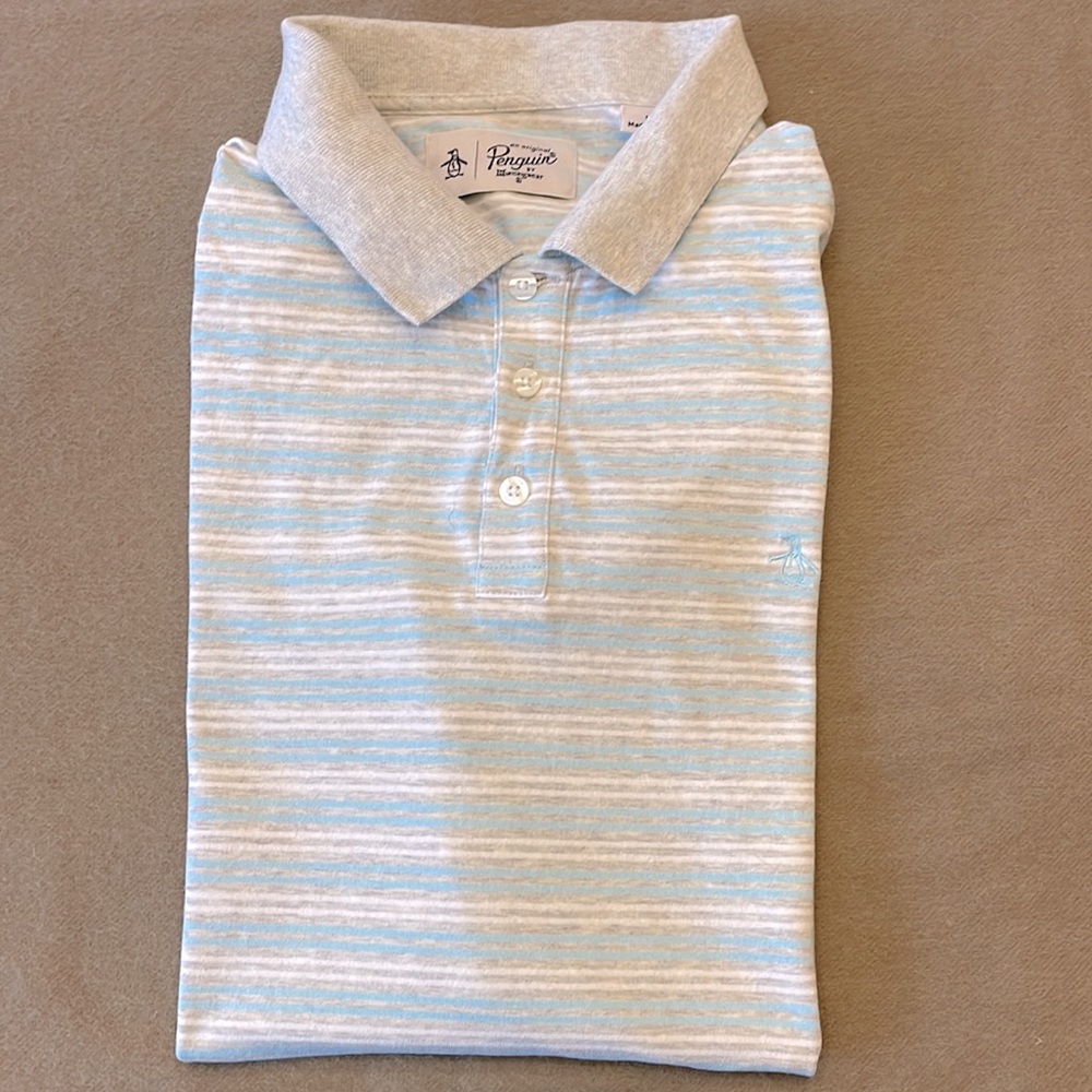 Penguin Striped Polo Shirt, Large